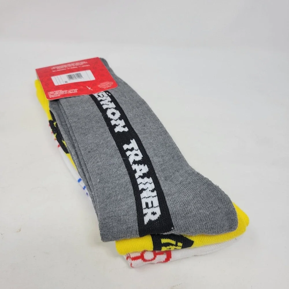 3 Pairs Pokémon Crew Socks (Unisex, Size 6.5–12, New Sealed)‎